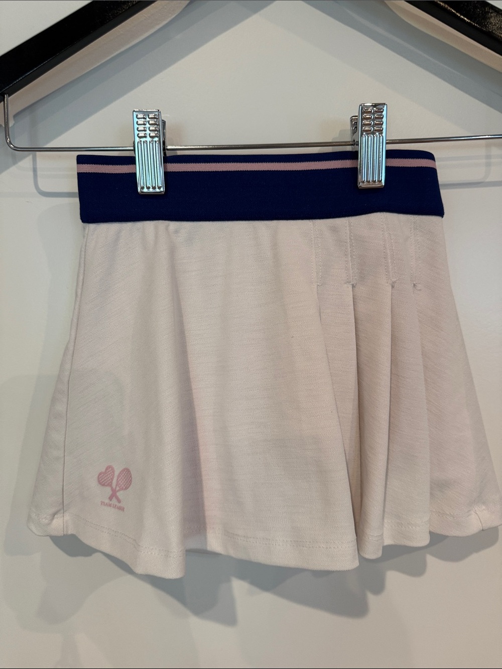 Zara white Skater Tennis Skirt with Navy Waistband